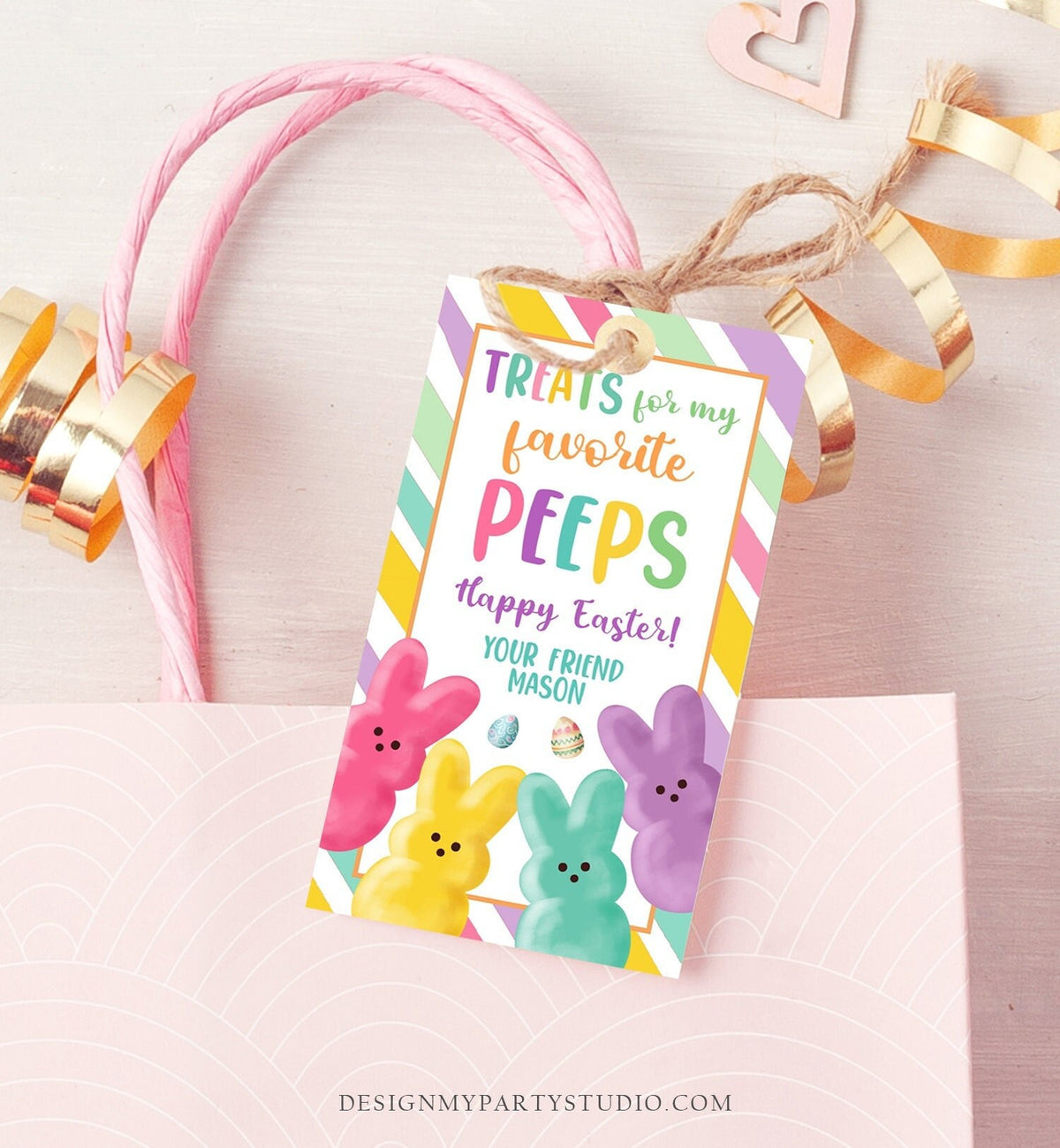 Editable Easter Treats For My Peeps Gift Tag Classroom Gift Easter Favor Tags Kids Easter Peeps Tags Easter Basket Digital PRINTABLE 0449
