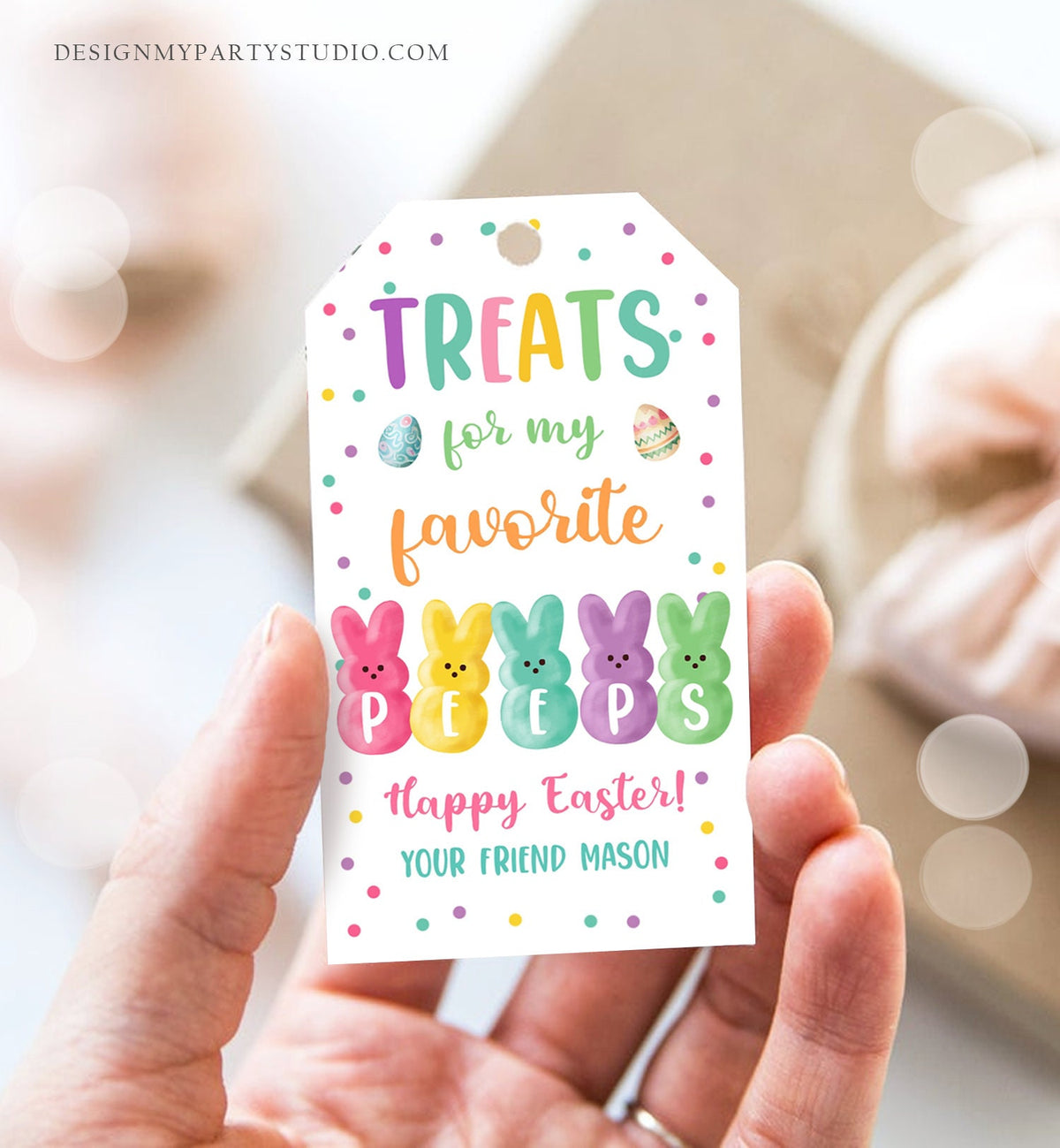 Editable Easter Treats For My Peeps Gift Tag Classroom Gift Easter Favor Tags Kids Easter Peeps Tags Easter Basket Digital PRINTABLE 0449
