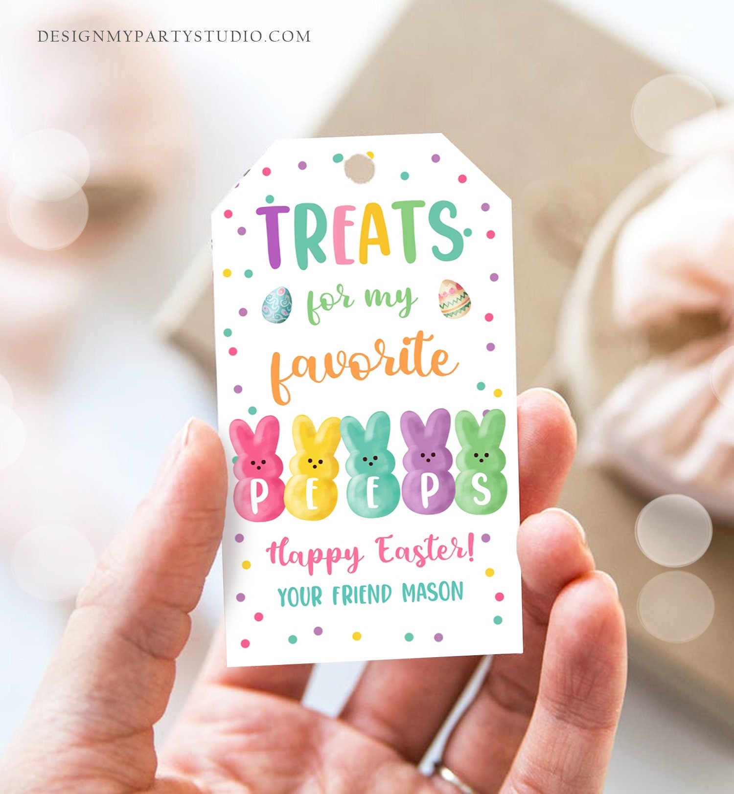 Editable Easter Treats For My Peeps Gift Tag Classroom Gift Easter Favor Tags Kids Easter Peeps Tags Easter Basket Digital PRINTABLE 0449
