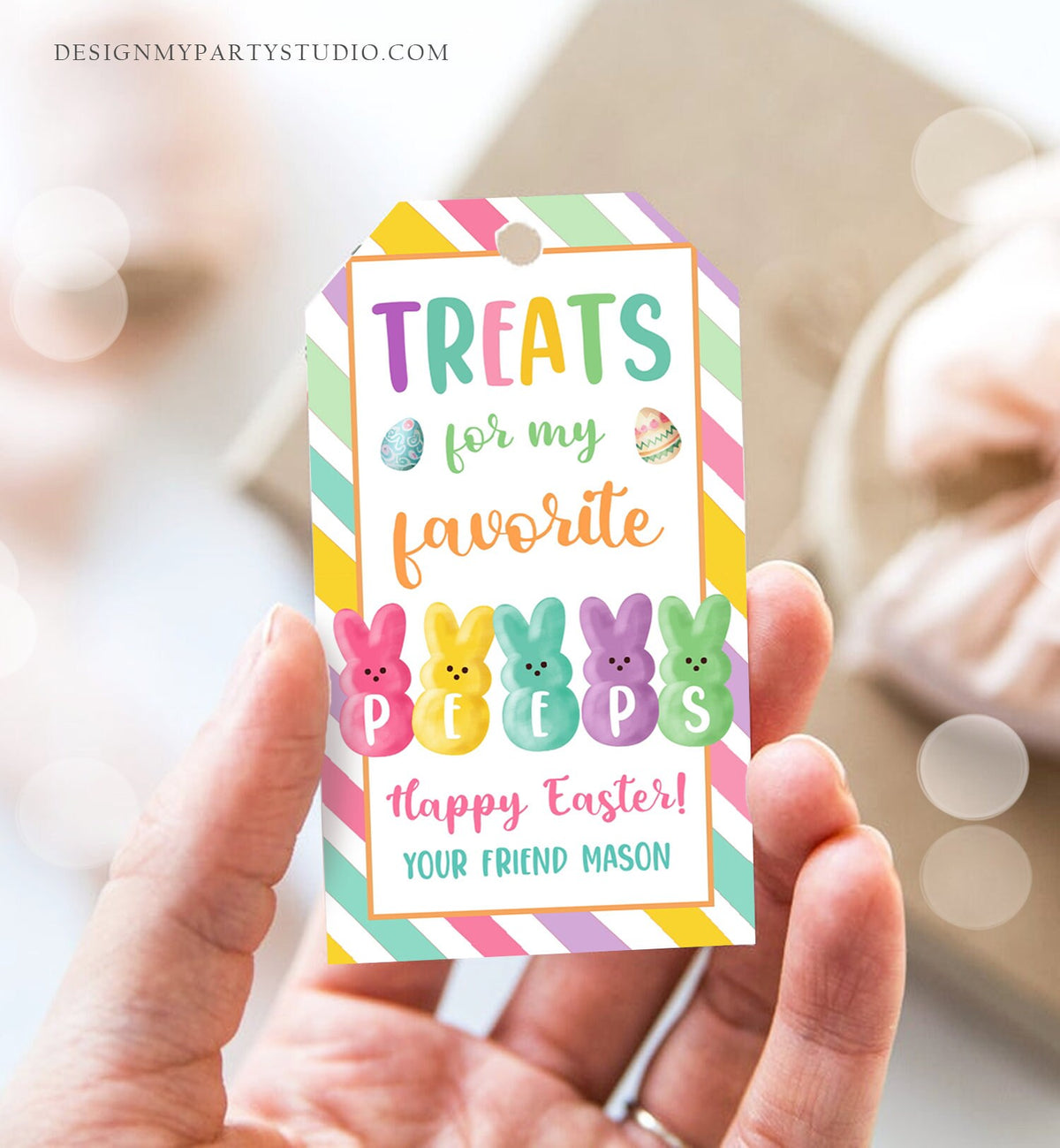 Editable Easter Treats For My Peeps Gift Tag Classroom Gift Easter Favor Tags Kids Easter Peeps Tags Easter Basket Digital PRINTABLE 0449