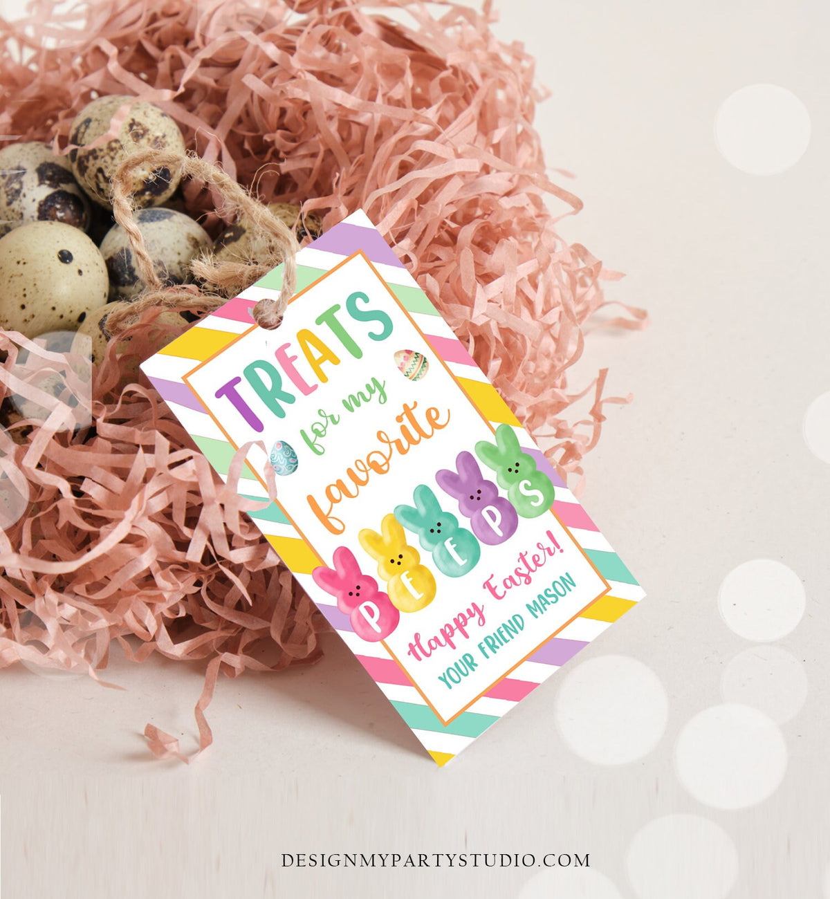 Editable Easter Treats For My Peeps Gift Tag Classroom Gift Easter Favor Tags Kids Easter Peeps Tags Easter Basket Digital PRINTABLE 0449