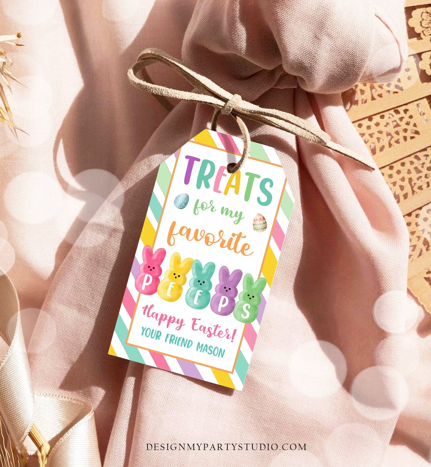 Editable Easter Treats For My Peeps Gift Tag Classroom Gift Easter Favor Tags Kids Easter Peeps Tags Easter Basket Digital PRINTABLE 0449