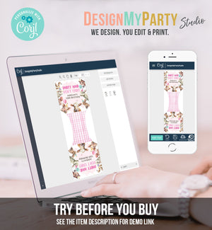 Editable Party Animals Birthday Favors Farm Animals Favors Scrunchie Hair Party Hair Don't Care Barnyard Pink Template Printable Corjl 0448