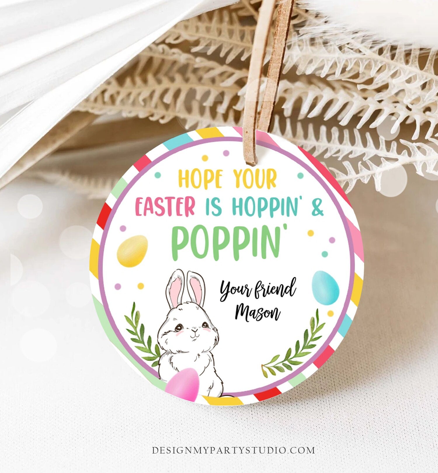 Editable Pop It Easter Gift Tags Easter Favor Tags Fidget Toy Easter Cards for Kids School Poppin' Personalized Tag Digital PRINTABLE 0449