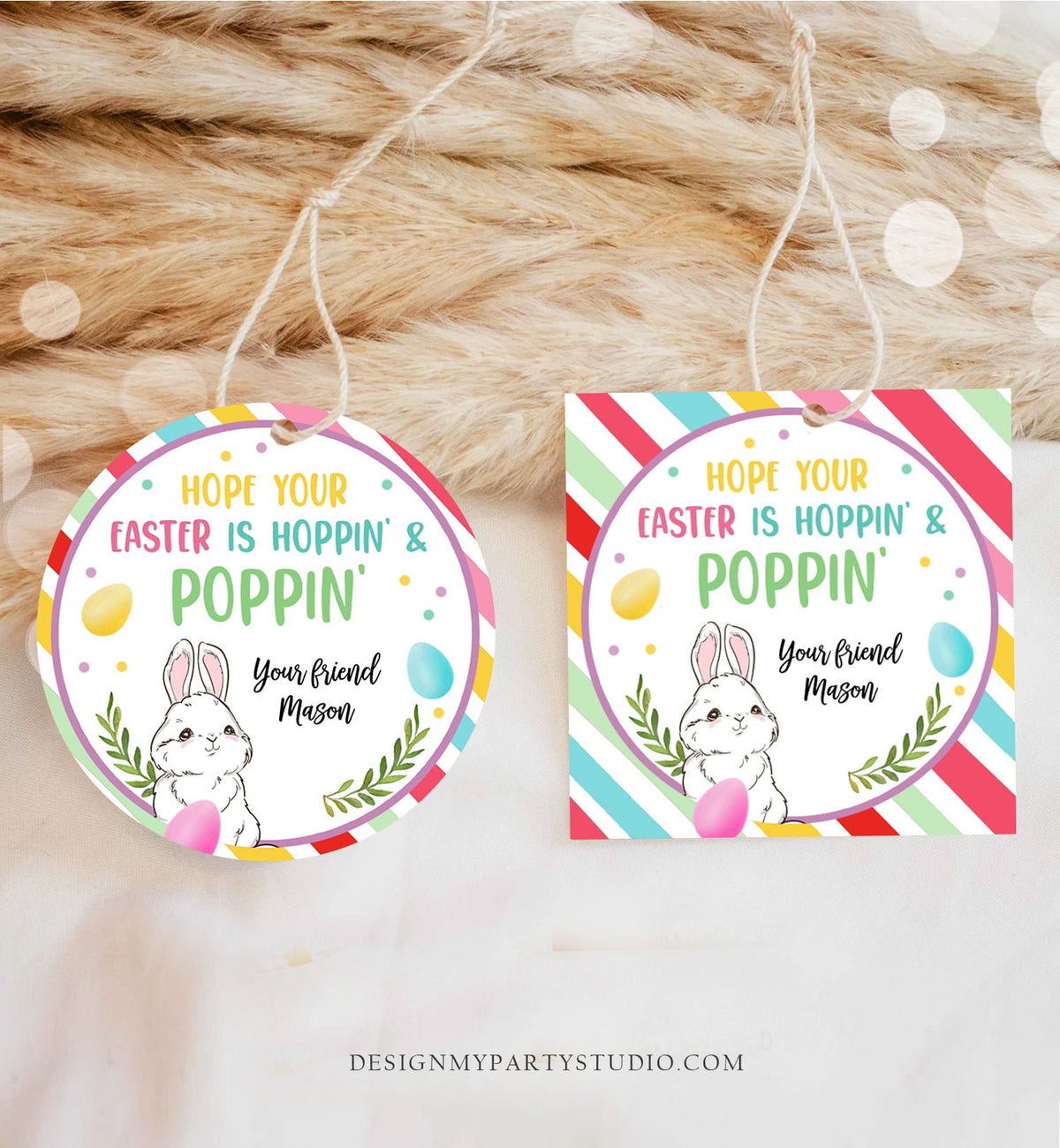 Editable Pop It Easter Gift Tags Easter Favor Tags Fidget Toy Easter Cards for Kids School Poppin&#39; Personalized Tag Digital PRINTABLE 0449