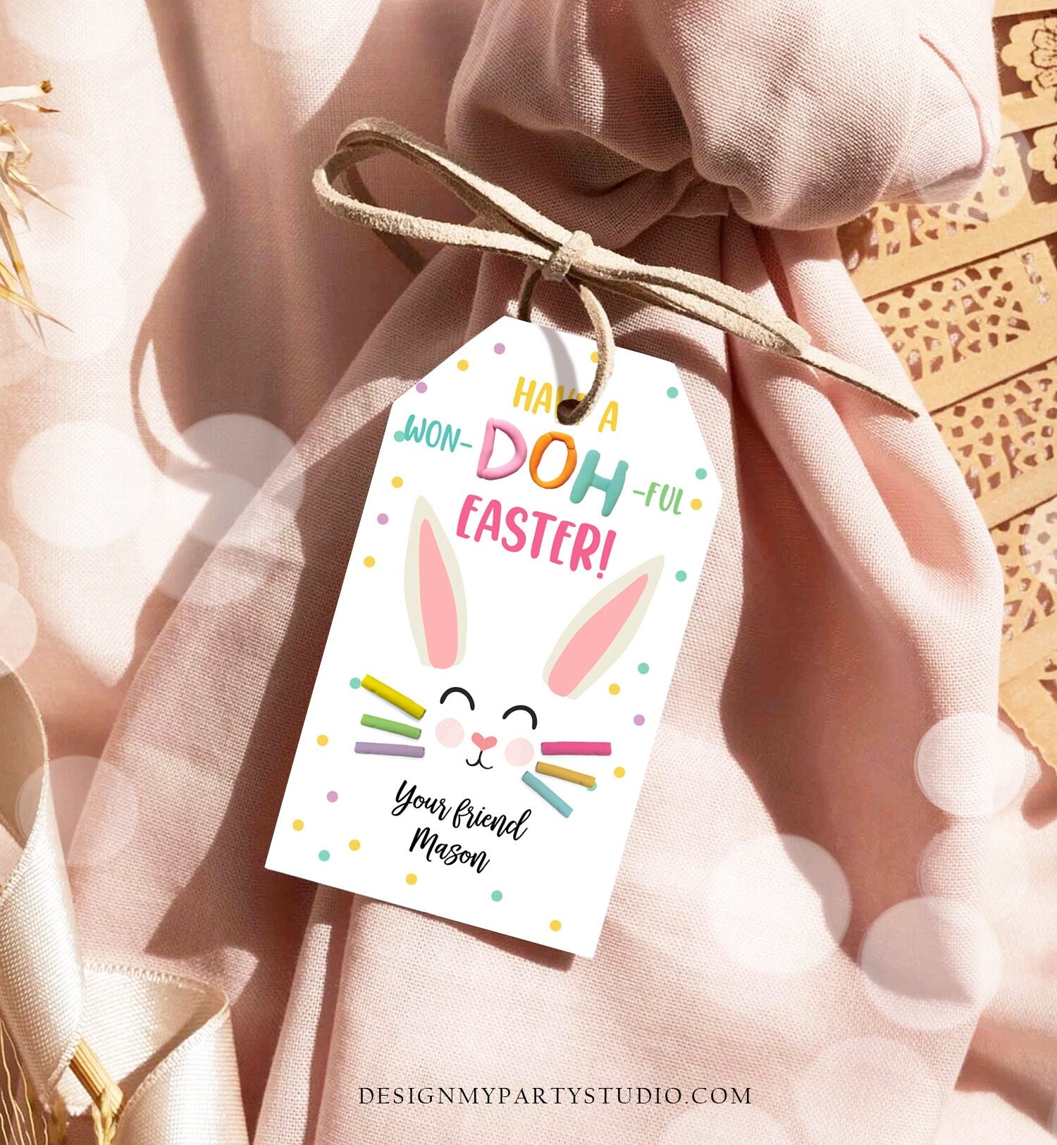 Editable Play-Doh Easter Gift Tags Easter Favor Tags Clay Toy Easter Cards Kids School Won Doh Ful Personalized Tag Digital PRINTABLE 0449