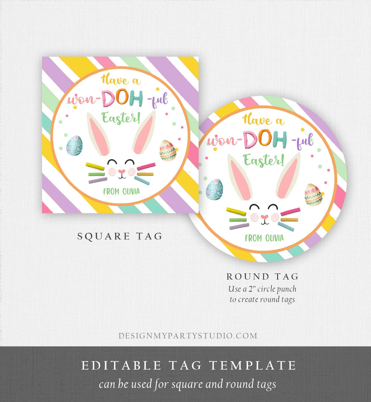 Editable Play-Doh Easter Gift Tags Easter Favor Tags Clay Toy Easter Cards Kids School Won Doh Ful Personalized Tag Digital PRINTABLE 0449