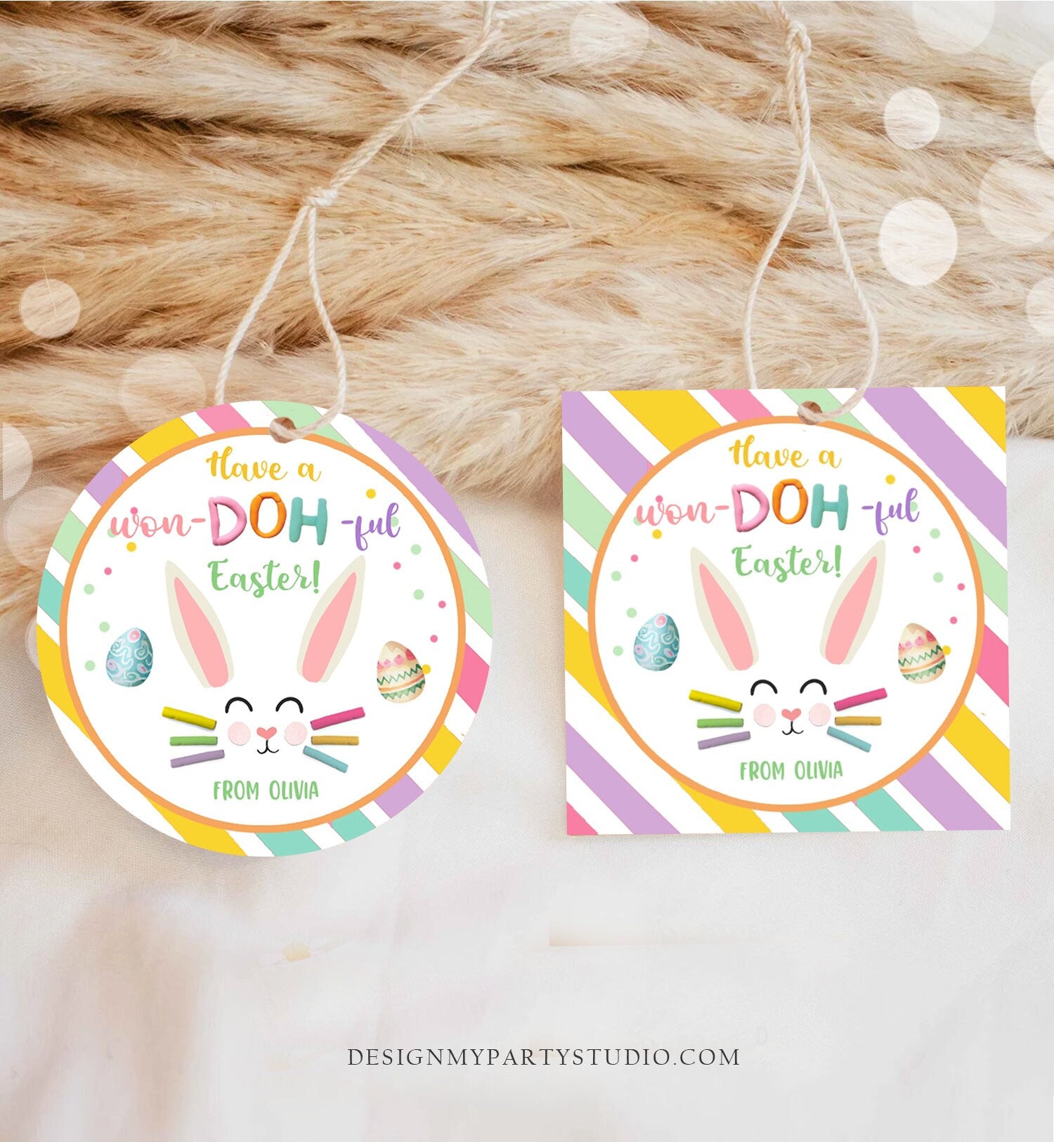 Editable Play-Doh Easter Gift Tags Easter Favor Tags Clay Toy Easter Cards Kids School Won Doh Ful Personalized Tag Digital PRINTABLE 0449
