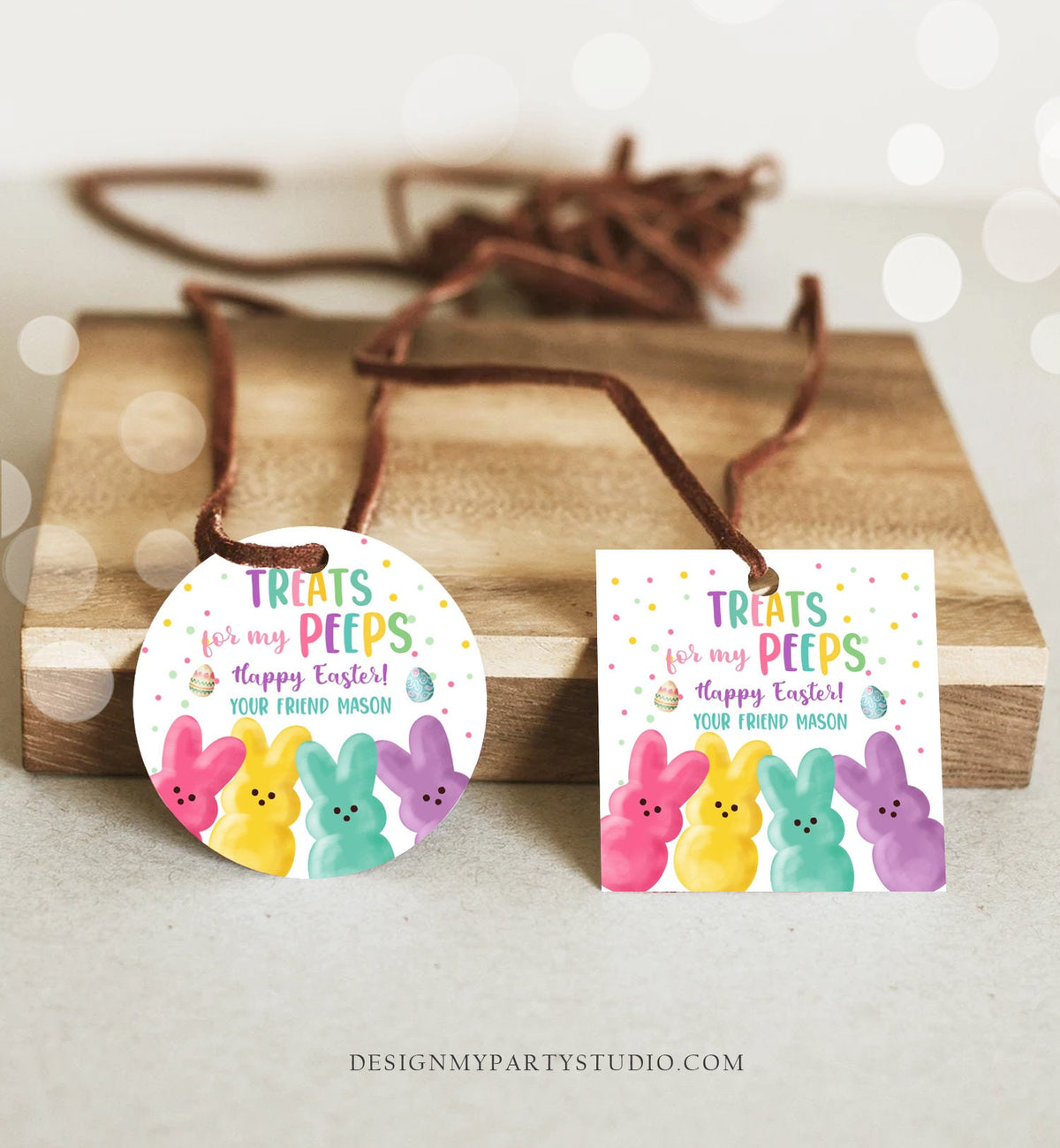 Editable Easter Treats For My Peeps Gift Tag Classroom Gift Easter Favor Tags Kids Peeps Easter Tags Easter Basket Stickers PRINTABLE 0449