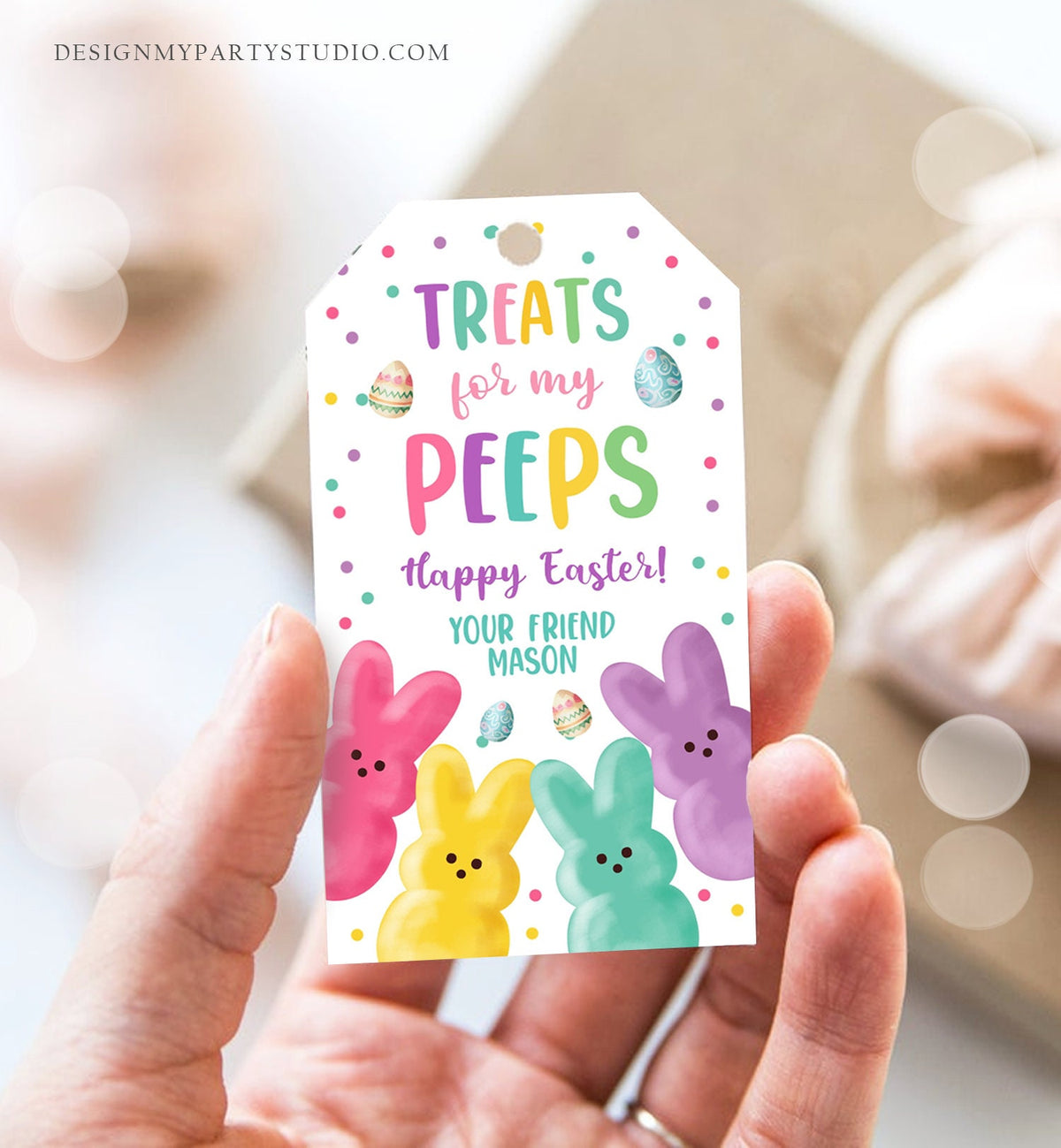 Editable Easter Treats For My Peeps Gift Tag Classroom Gift Easter Favor Tags Kids Peeps Easter Tags Easter Basket Digital PRINTABLE 0449