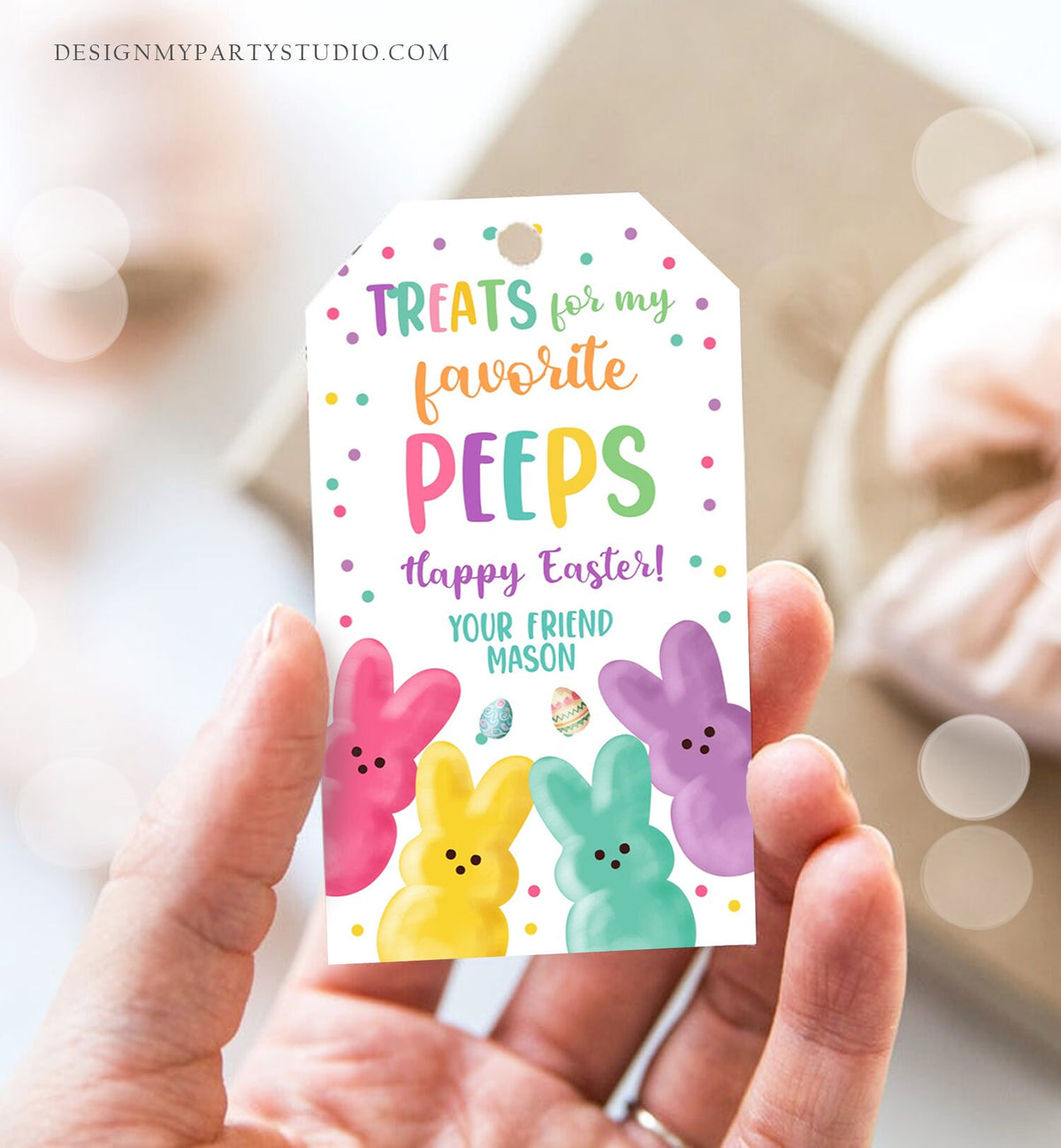 Editable Easter Treats For My Peeps Gift Tag Classroom Gift Easter Favor Tags Kids Easter Peeps Tags Easter Basket Digital PRINTABLE 0449