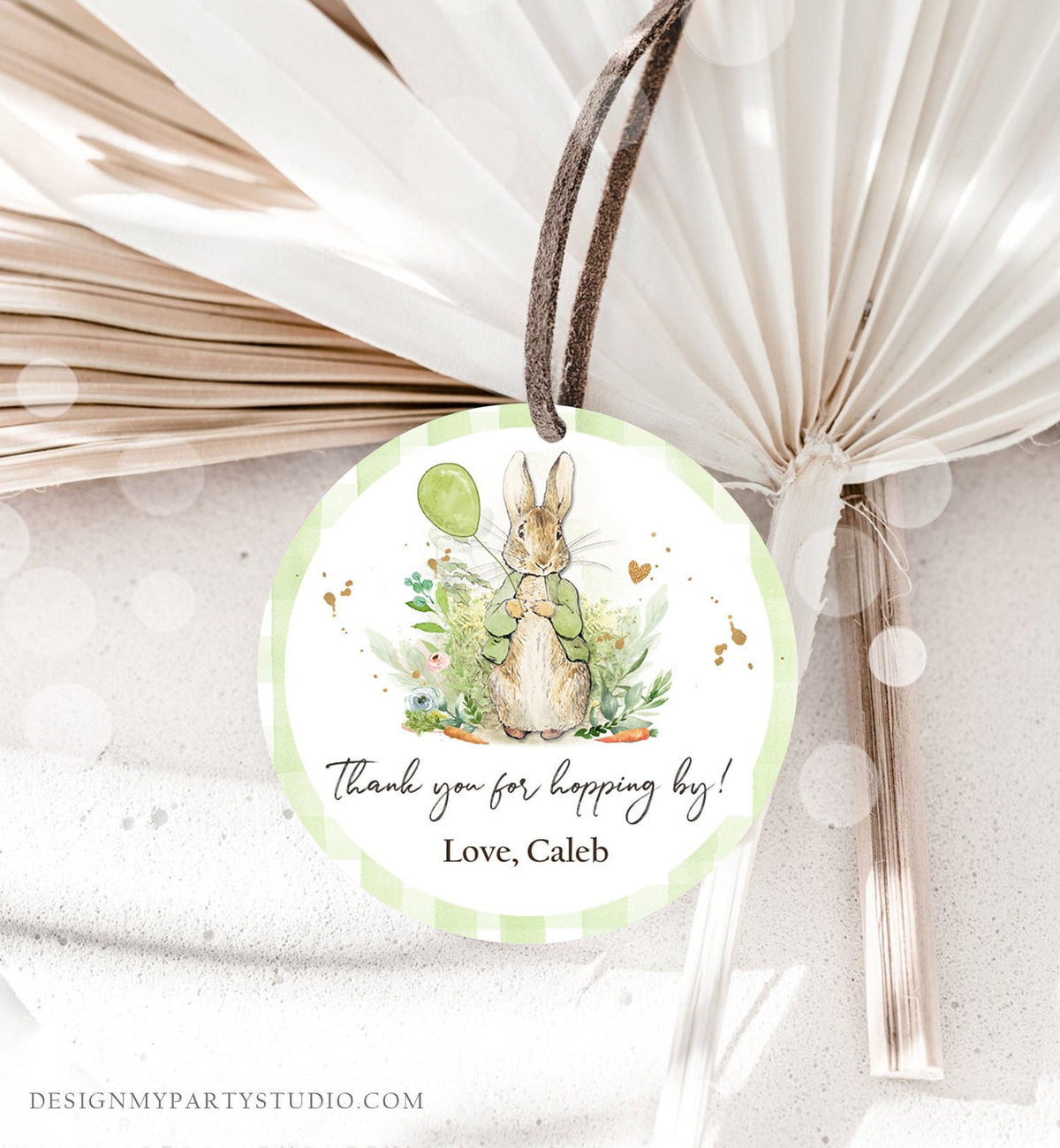 Editable Peter Rabbit Favor Tags Bunny Thank you Tags Round Boy Birthday Labels Thanks Hopping By Printable Download Corjl Template 0351