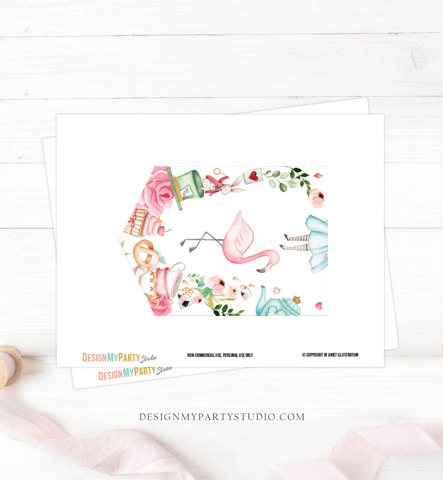 Alice in Wonderland Alphabet Banner A-Z Numbers Banner First Happy Birthday Onederland Girl Pink Tea Party Shower Decor Printable 0350