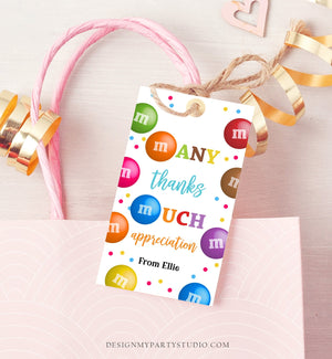 Editable M&M Candy Tag Many Thanks Teacher Appreciation Tag Candy Gift Tag Employee Coworker Staff Thank You Corjl Template Printable 0464