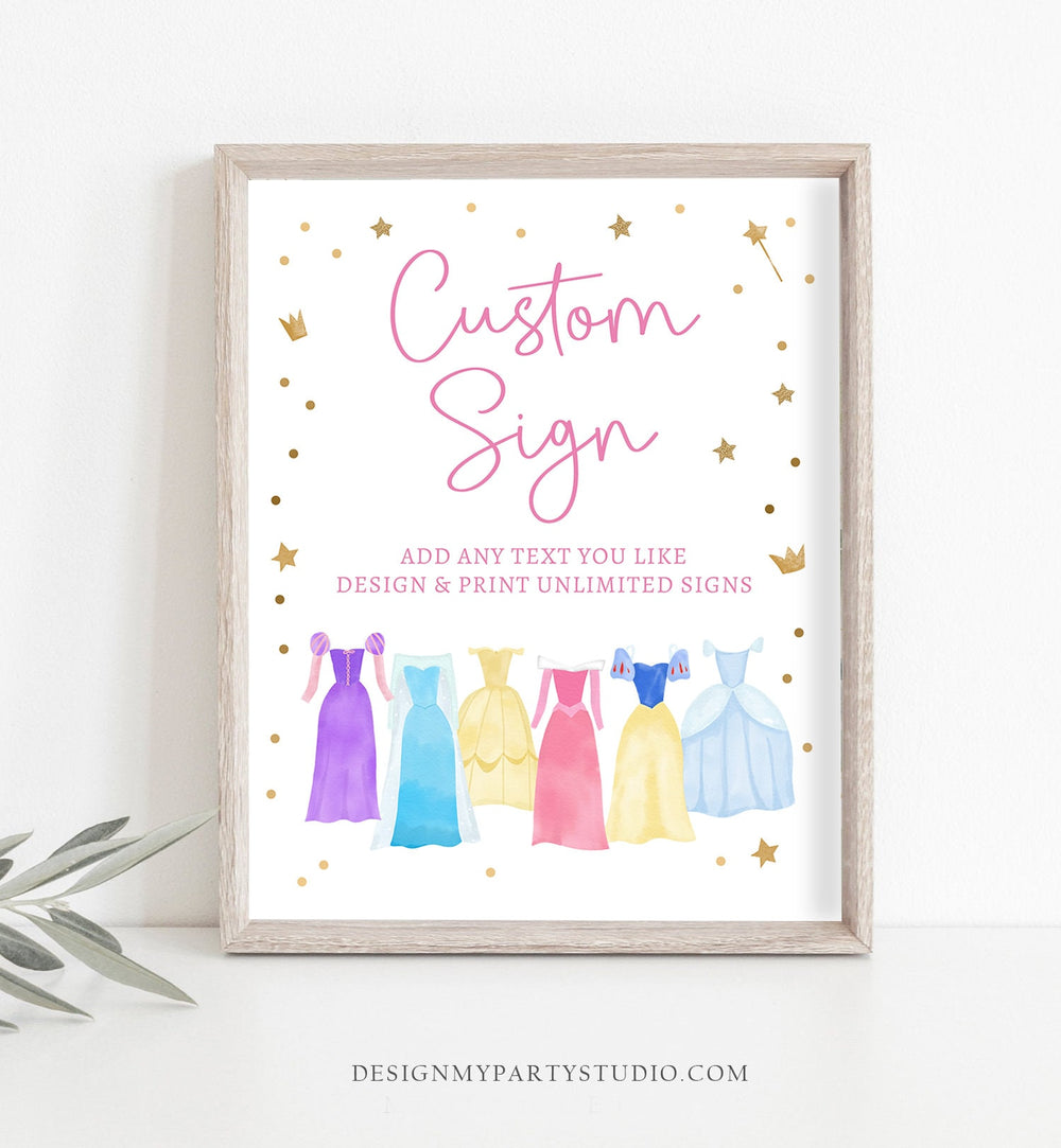 Editable Custom Sign Princess Birthday Sign Once Upon a Time Royal Bir ...
