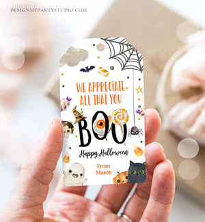 Editable Halloween Favor Tags Ghost Gift Tags All That you BOO Teacher Appreciation Ghost Treat Tag Download Printable Template Corjl 0261
