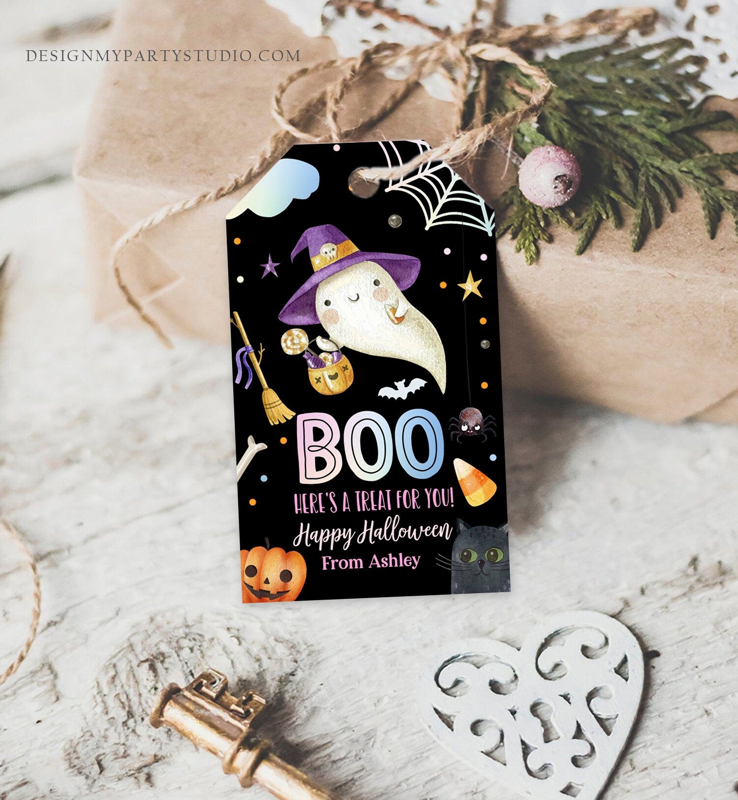 Editable Halloween Favor Tags Boo Gift Tags Costume Party Trick Or Treat Favor Tags Ghost Treat Tag Download Printable Template Corjl 0261