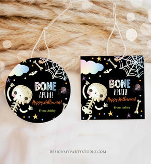 Editable Halloween Gift Tag Skeleton Sticker Trick Or Treat Halloween Cookie Tag School Treat Tag Download Printable Template Corjl 0261