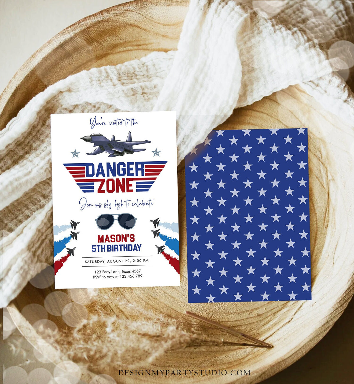 Editable Fighter Pilot Birthday Invitation Fighter Jet Pilot Invitation Boy Military Jet Instant Download Printable Corjl Template 0469