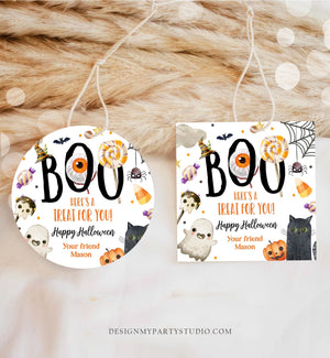 Editable Halloween Favor Tags Boo Gift Tags Costume Party Trick Or Treat Favor Tags Ghost Treat Tag Download Printable Template Corjl 0261
