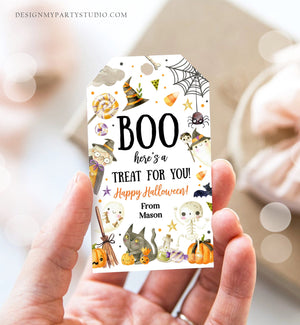 Editable Halloween Favor Tags Boo Gift Tags Costume Party Trick Or Treat Favor Tags Ghost Treat Tag Digital Printable Corjl 0261 0475