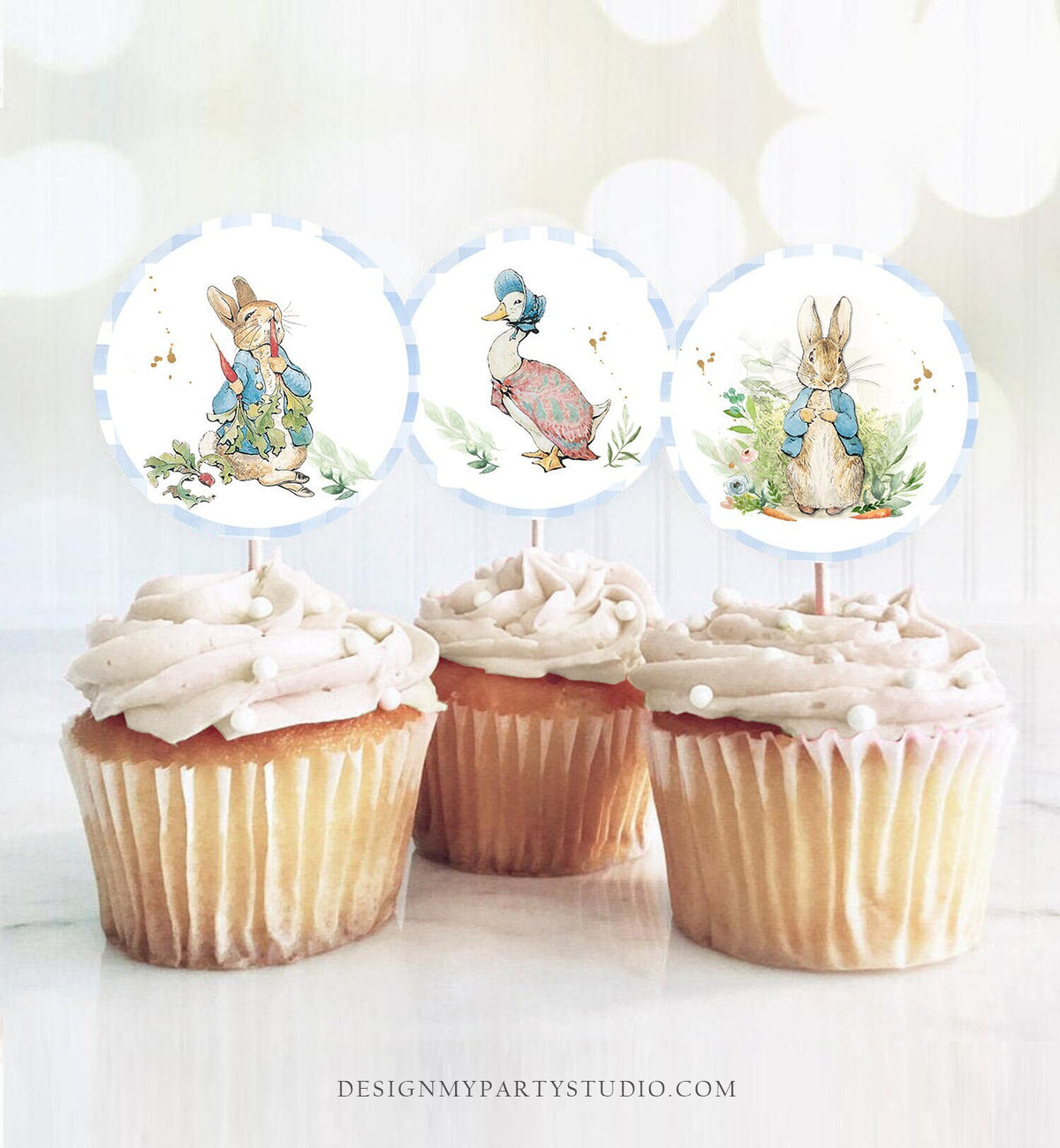 Peter Rabbit Cupcake Toppers Peter Rabbit 1st Baby Shower Party Decora ...
