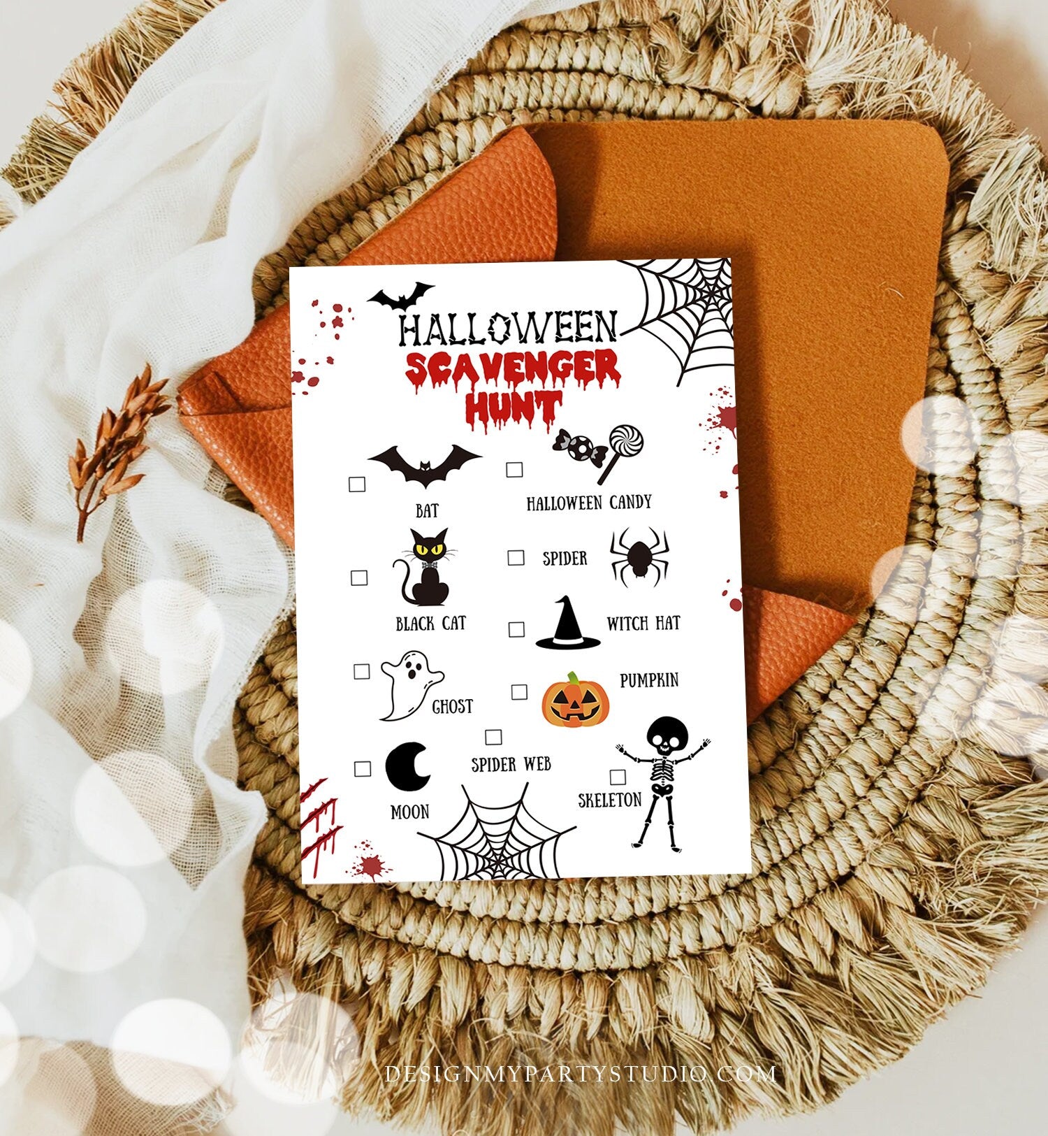 Editable Halloween Scavenger Hunt Printable Halloween Party Game for Kids Classroom Office Party Adult Digital Download Corjl Template 0009