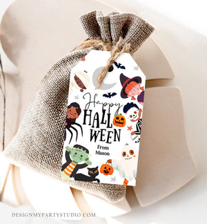 Editable Happy Halloween Gift Tags Trick Or Treat Favor Tags Ghost Treat Tag Personalized Download Printable Template Corjl 0261 0473 0009