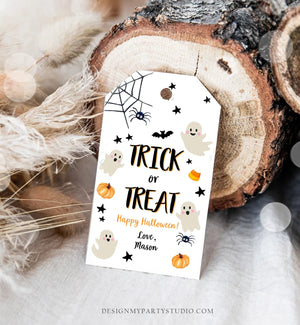 Editable Halloween Birthday Thank You Favor Tags Costume Party Trick or Treat Spooktacular Ghost Download Printable Template Corjl 0418