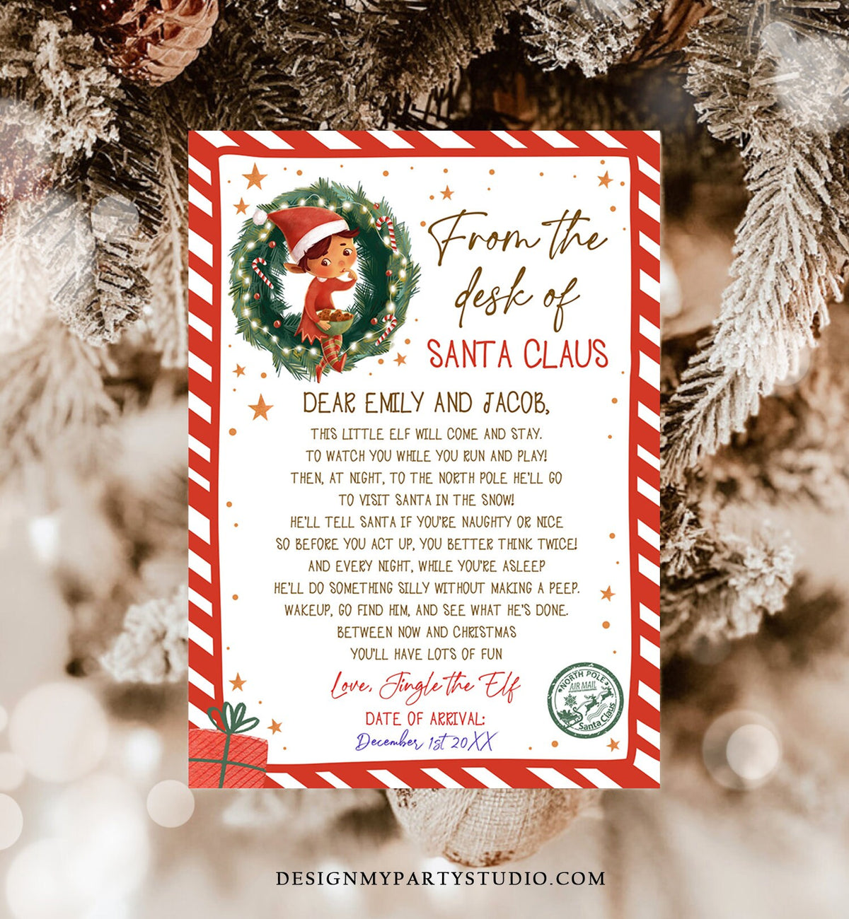 Editable First Time Elf Arrival Letter Return Letter Christmas Elf I&#39;m Back Elf Welcome Christmas Elf Santa Claus Printable Template 0481