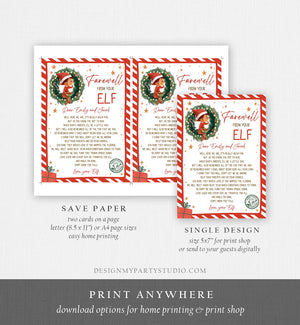 Editable Farewell From Your Elf Letter Departure Letter Christmas Goodbye from Your Elf Elf Letter Santa Claus Poem Printable Template 0481