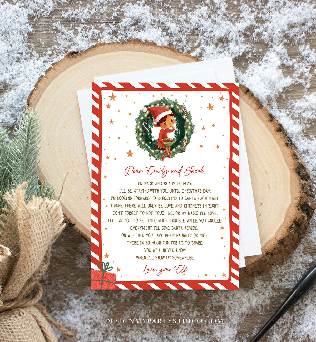 Editable Greetings Elf Arrival Letter Return Letter Christmas Elf I&#39;m Back Elf Welcome Hello Letter From Your Elf Printable Template 0481