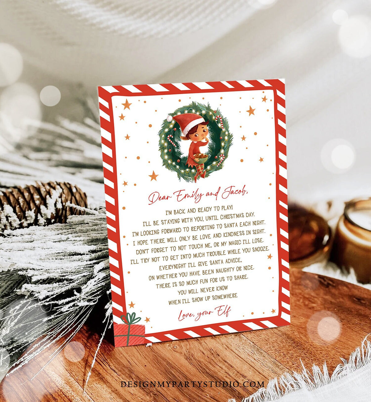 Editable Greetings Elf Arrival Letter Return Letter Christmas Elf I&#39;m Back Elf Welcome Hello Letter From Your Elf Printable Template 0481