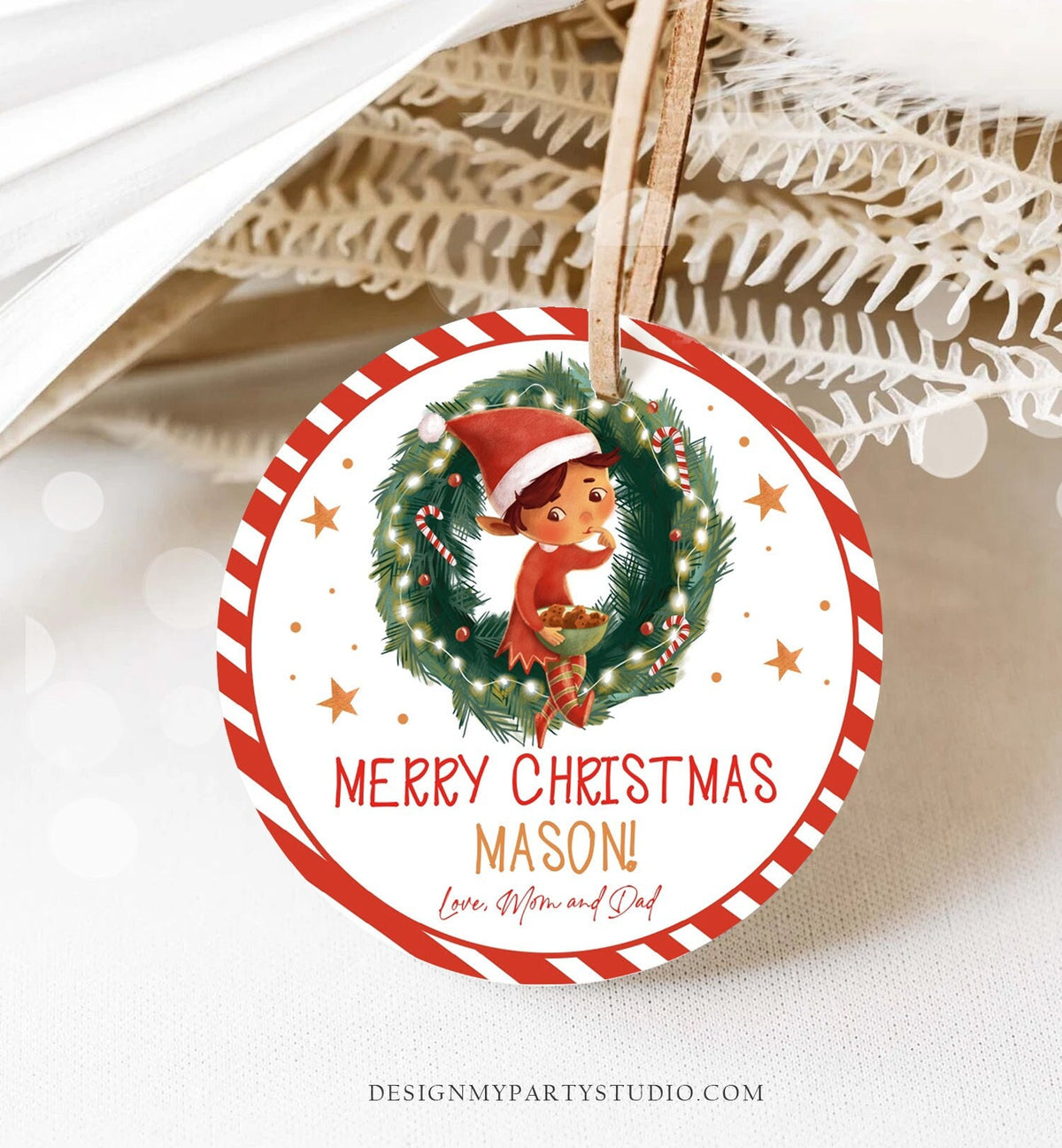 Editable Christmas Favor Tags Holiday Gift Tags Merry Christmas Holiday Santa Claus Elf Jingle Holiday Download Printable Corjl 0443 0481