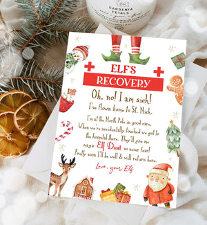 Editable Elf Recovery Letter If Touched and Lost Magic Elf Dust Elf Poem Girl I'm Sick Christmas Elf Xmas Decor Printable Template 0445