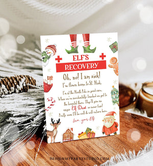Editable Elf Recovery Letter If Touched and Lost Magic Elf Dust Elf Poem Girl I'm Sick Christmas Elf Xmas Decor Printable Template 0445