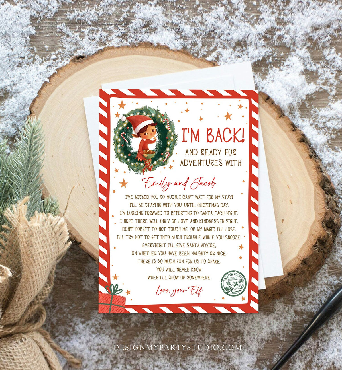 Editable Elf Arrival Letter Return Letter Christmas Elf I&#39;m Back Elf Welcome Christmas Elf Letter From Your Elf Printable Template 0481