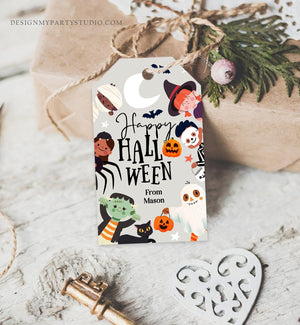 Editable Happy Halloween Gift Tags Trick Or Treat Favor Tags Ghost Treat Tag Personalized Download Printable Template Corjl 0261 0009