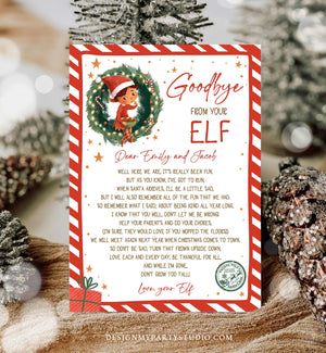 Editable Elf Goodbye Letter Departure Letter Christmas Goodbye from Your Elf Christmas Elf Letter Santa Claus Poem Printable Template 0481