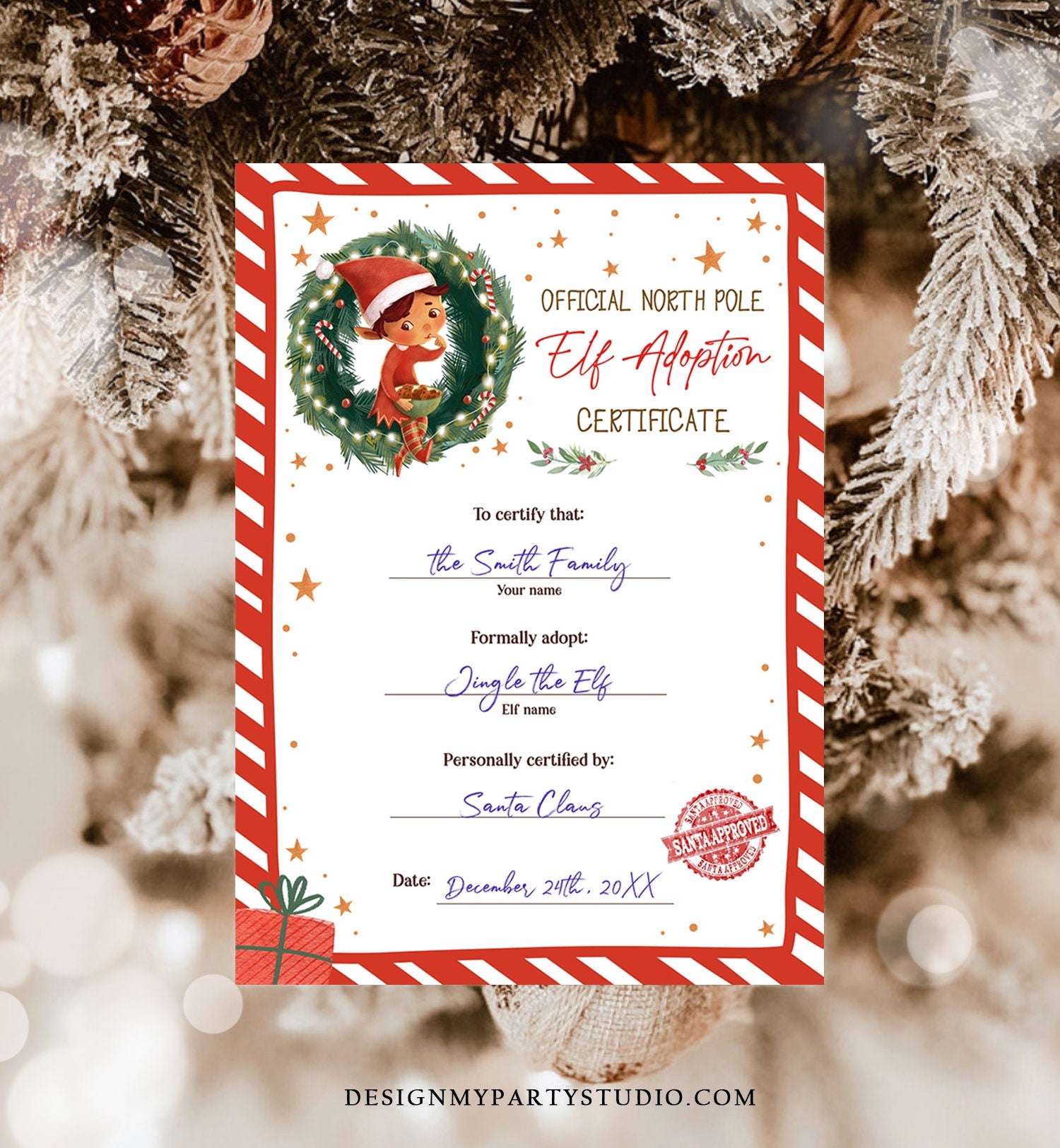 Editable Elf Adoption Certificate Adopt an Elf Letter Elf Activity Chr - Design My Party Studio editable-elf-adoption-certificate-adopt-an-elf-letter-elf-activity-chr-design-my-party-studio