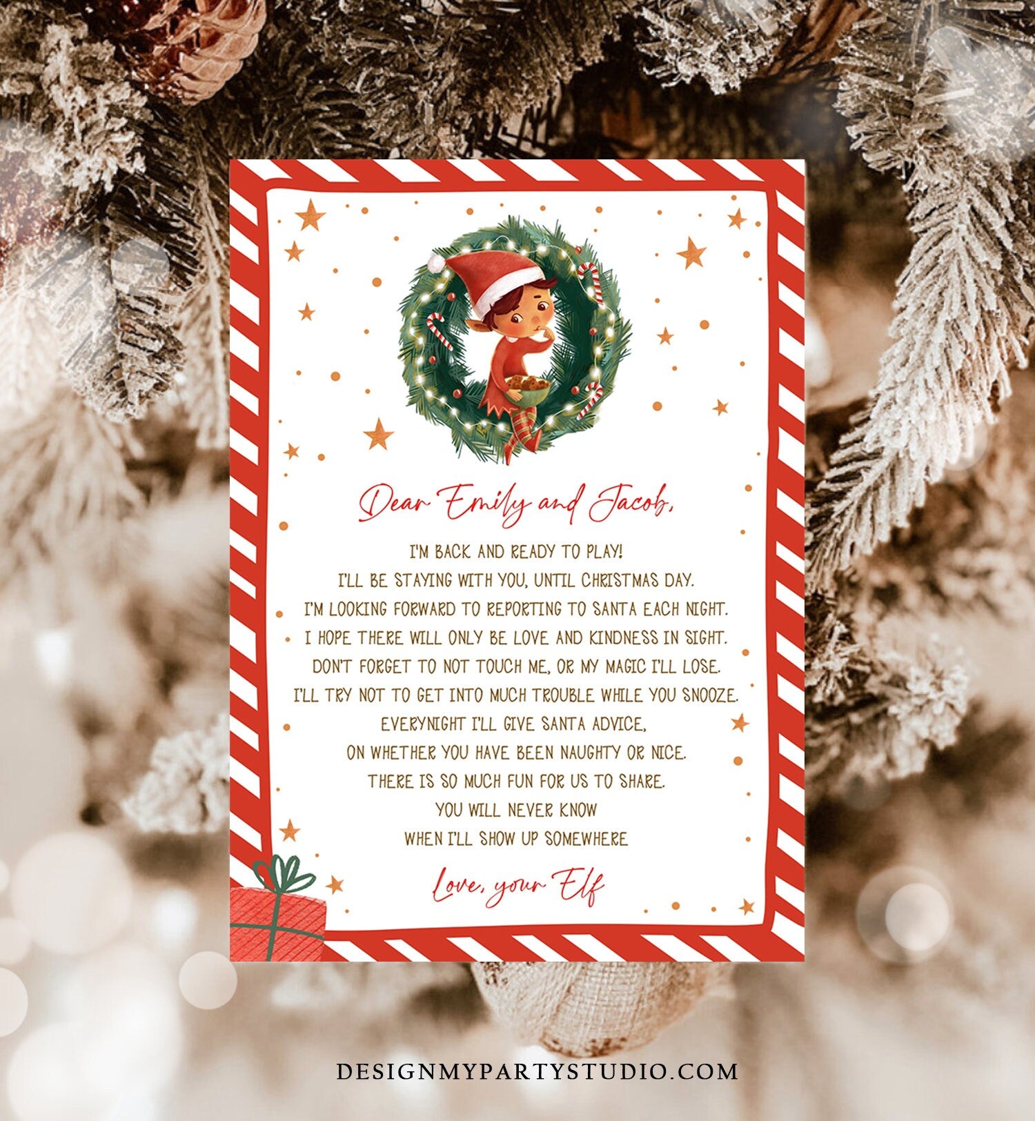 Editable Greetings Elf Arrival Letter Return Letter Christmas Elf I'm Back Elf Welcome Hello Letter From Your Elf Printable Template 0481