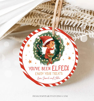 Editable You've Been Elfed Favor Tags Christmas Holiday Gift Merry Christmas Santa Elf Jingle Holiday Download Printable Corjl 0443 0481