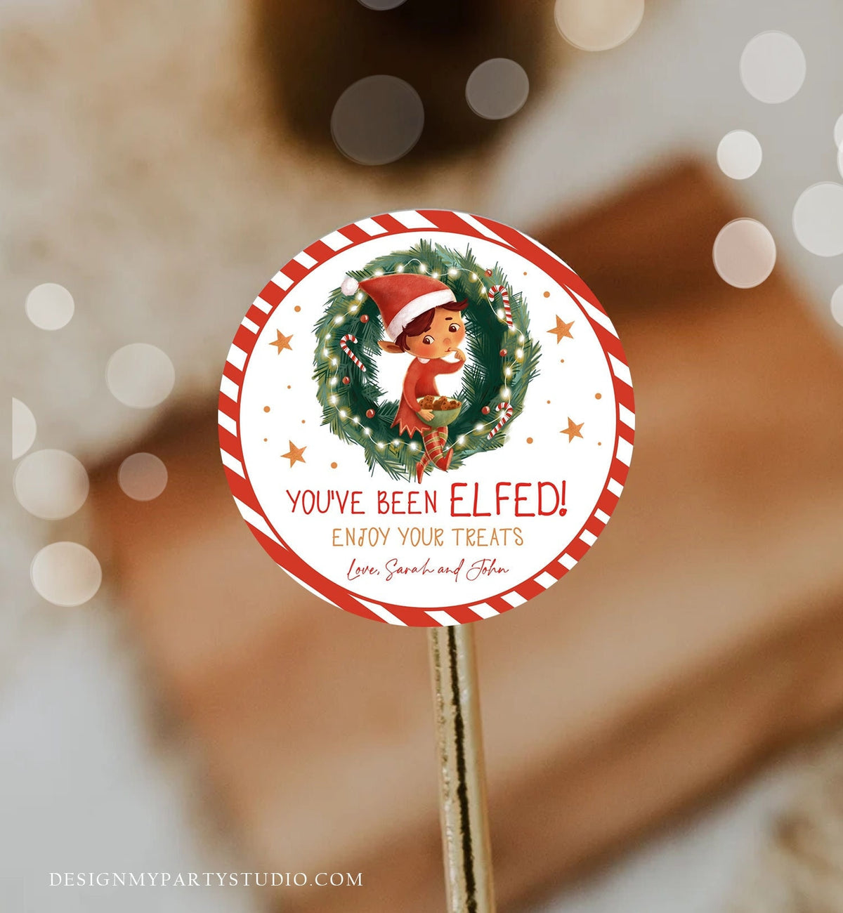 Editable You&#39;ve Been Elfed Favor Tags Christmas Holiday Gift Merry Christmas Santa Elf Jingle Holiday Download Printable Corjl 0443 0481