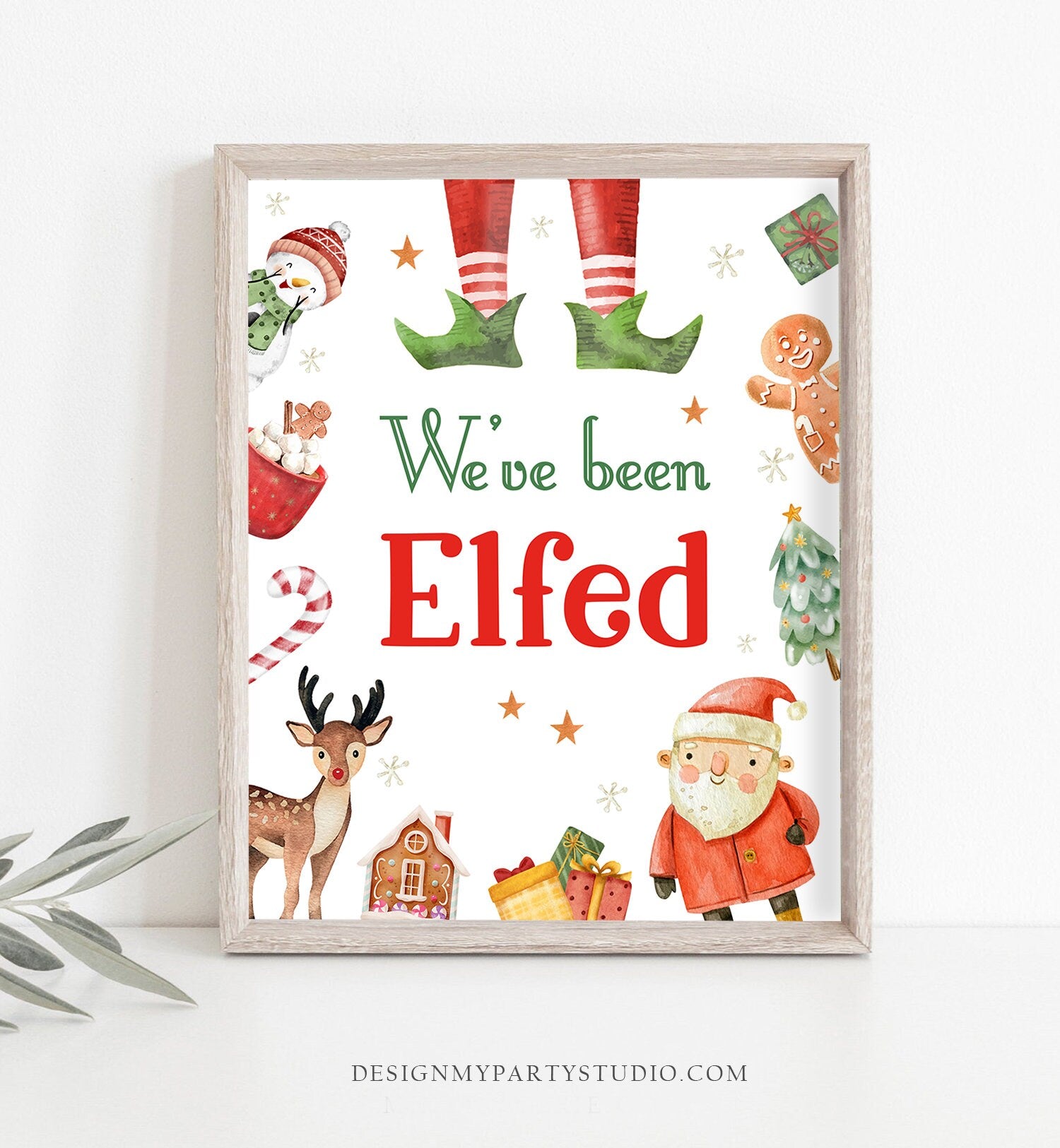 Editable You've Been Elfed Christmas Game We've Been Elfed Christmas Elf Elfed Sign Instructions Treat Holiday Printable Template 0445