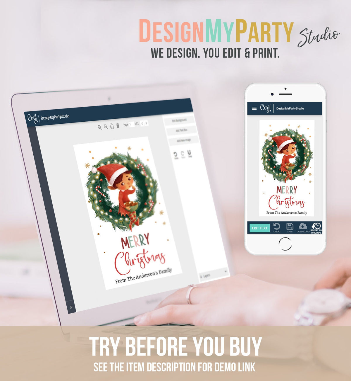 Editable Christmas Gift Tags Holiday Favor Tags Merry Christmas Holiday Tags Holiday Tags Cookie Tag Elf Download Printable Corjl 0443 0481