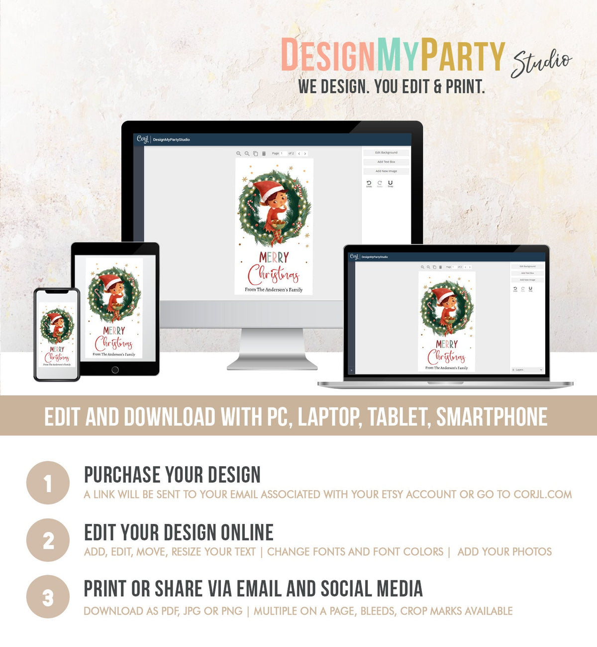 Editable Christmas Gift Tags Holiday Favor Tags Merry Christmas Holiday Tags Holiday Tags Cookie Tag Elf Download Printable Corjl 0443 0481