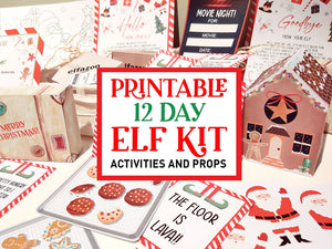 Printable 12 Day Magic Elf Kit Instant Download Elf Props Activities Accessory Christmas Elf Tradition Doll Funny Elf Letters Bundle DIY