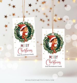 Editable Christmas Gift Tags Holiday Favor Tags Merry Christmas Holiday Tags Holiday Tags Cookie Tag Elf Download Printable Corjl 0443 0481