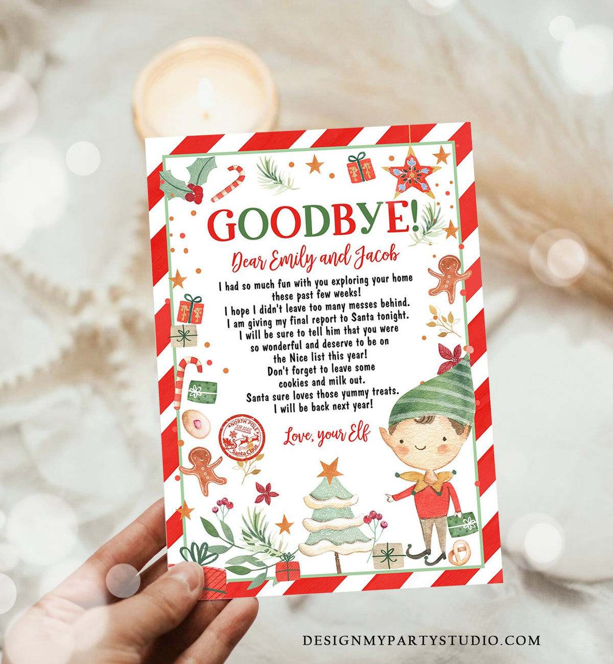 Editable Elf Arrival Letter Return Letter Christmas Elf I'm Back Elf W ...